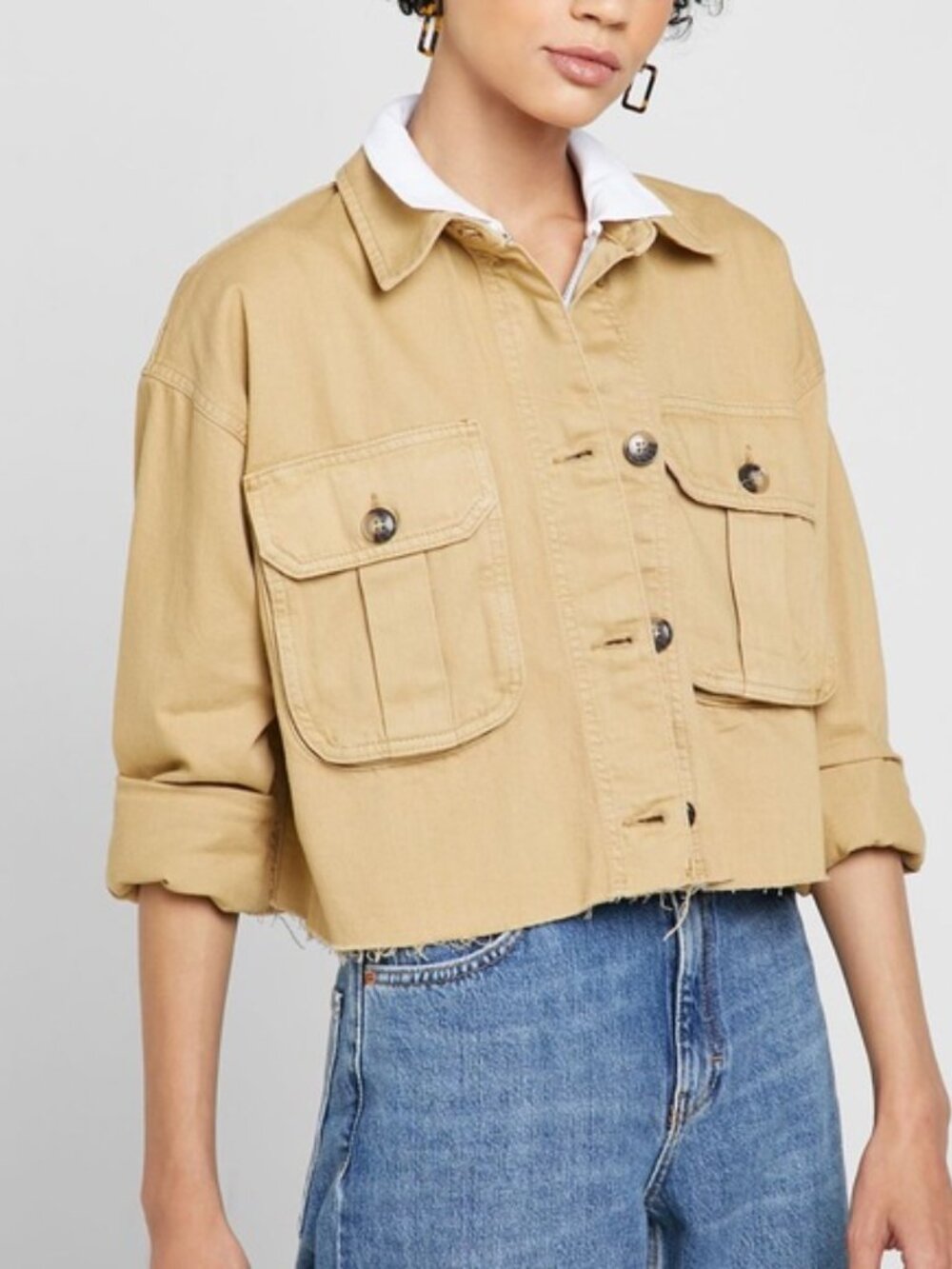 Topshop Beige Utility Jacket